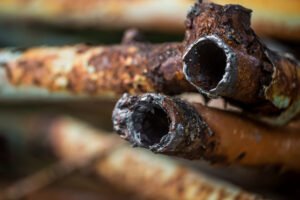 Tubulações antigas que causam vazamento de água depois do hidrômetro