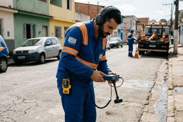 como funciona o caça vazamento